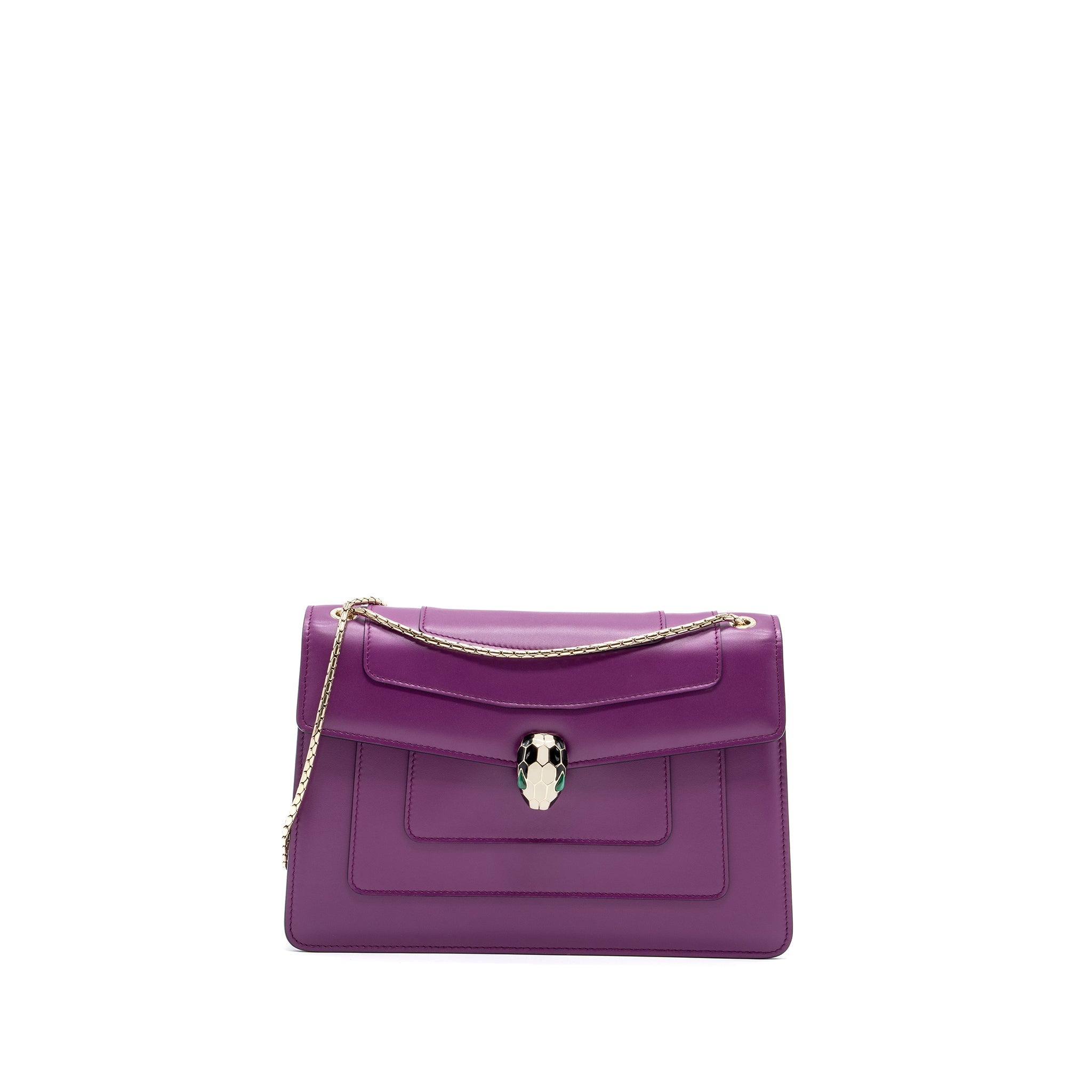 BVLGARI SERPENTI FOREVER  SHOULDER BAG CALFSKIN PURPLE LGHW