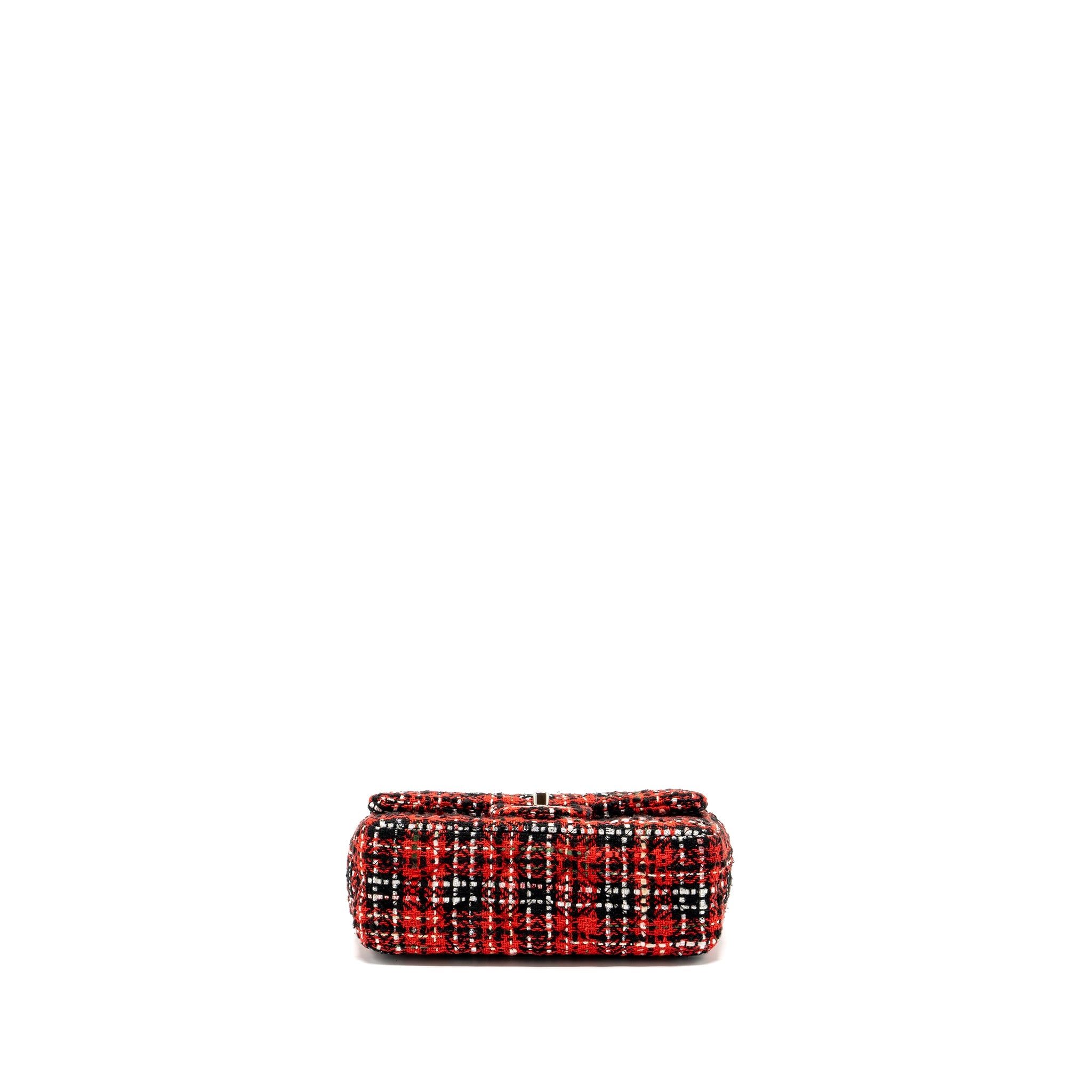 CHANEL MINI RECTANGULAR FLAP BAG TWEED RED / BLACK MULTICOLOUR SHW