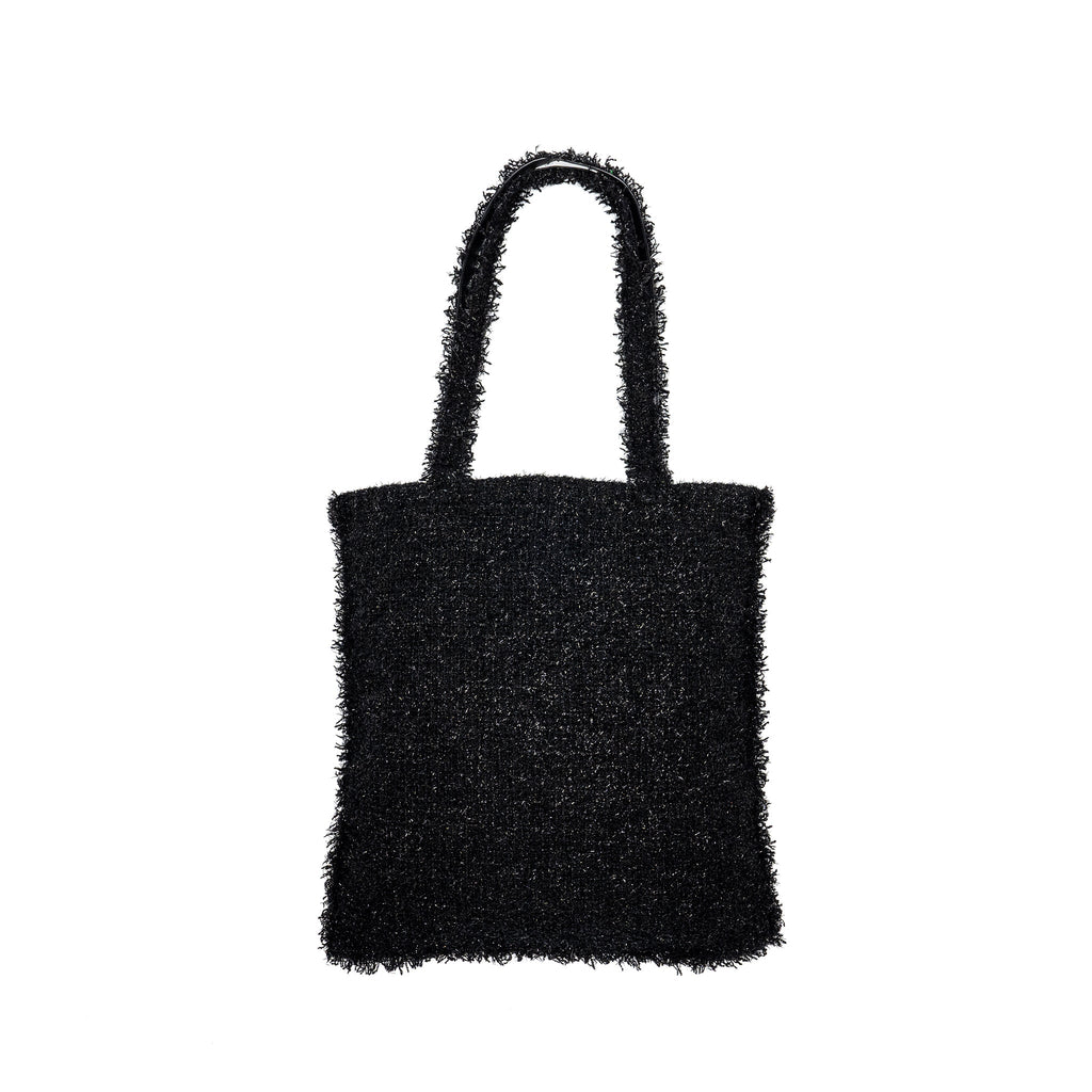 CHANEL 17S RESIN ROBOT TOTE BAG TWEED BLACK SHW