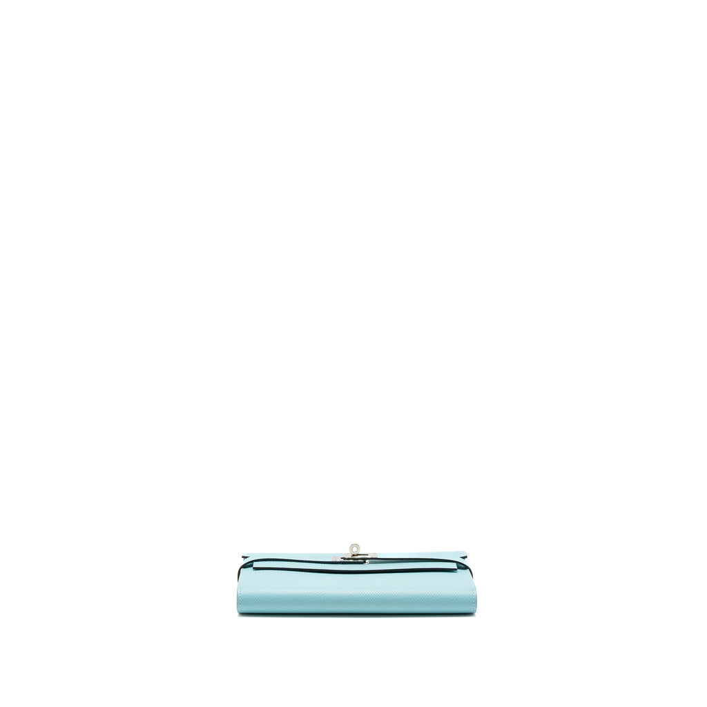 HERMES KELLY LONG WALLET EPSOM BLUE ATOLL SHW