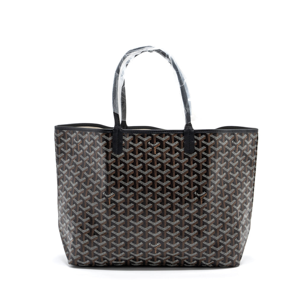 GOYARD SAINT LOUIS PM TOTE BAG GOYARDINE CANVAS BLACK / MULTICOLOR