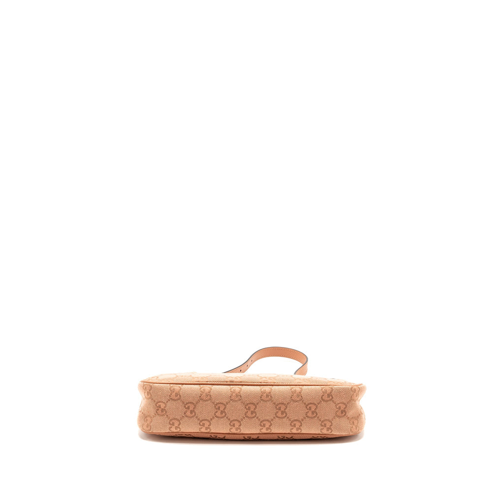 GUCCI SMALL OPHIDIA HOBO BAG GG SUPREME CANVAS PINK LGHW