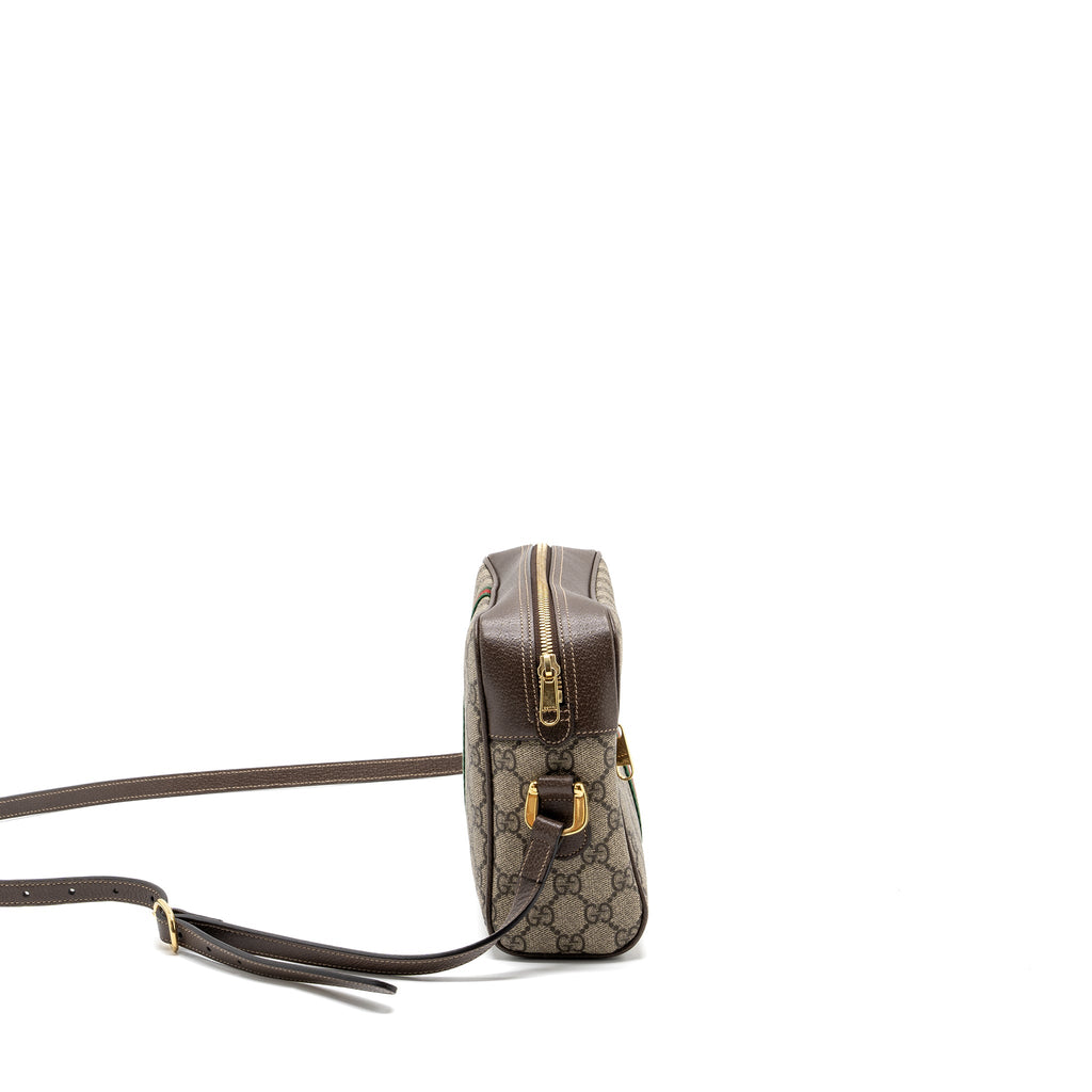 GUCCI OPHIDIA GG SUPREME ZIP CROSSBODY BAG CANVAS / LEATHER GHW