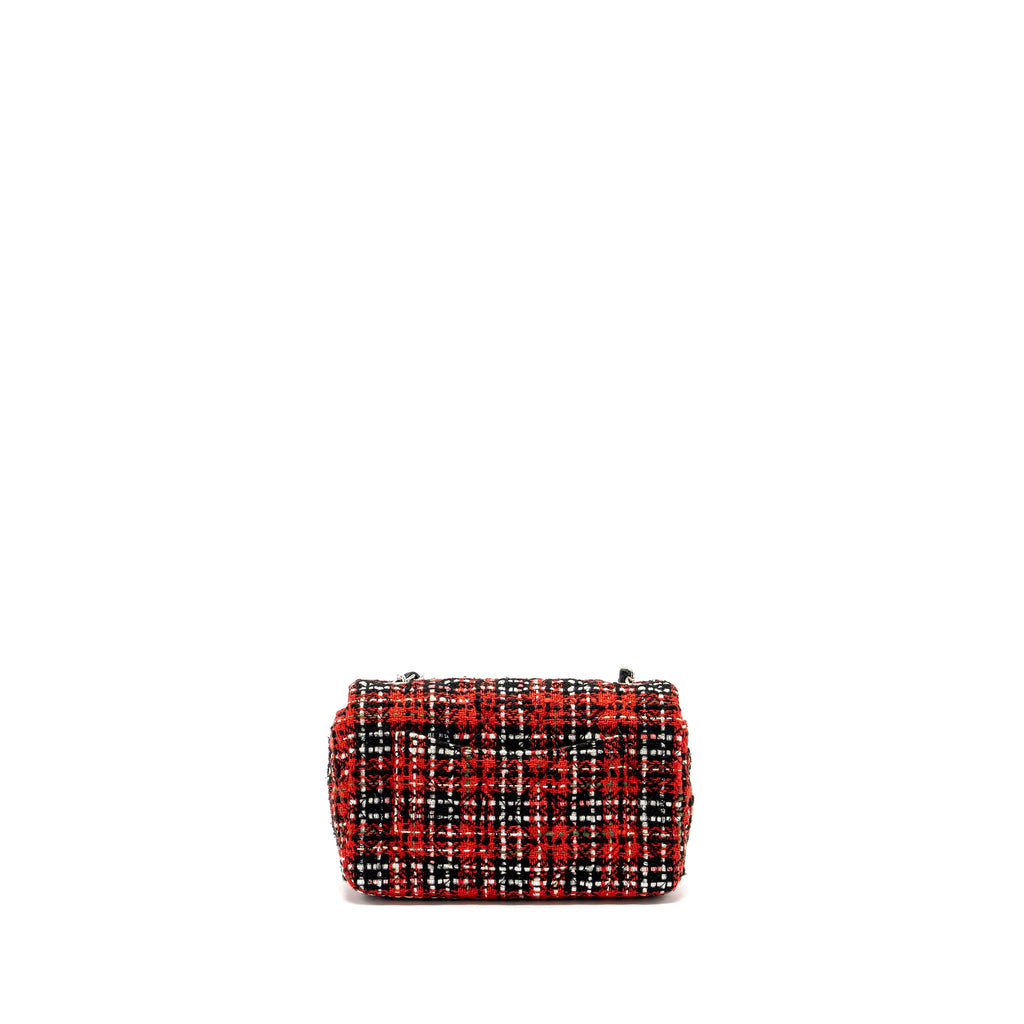 CHANEL MINI RECTANGULAR FLAP BAG TWEED RED / BLACK MULTICOLOUR SHW