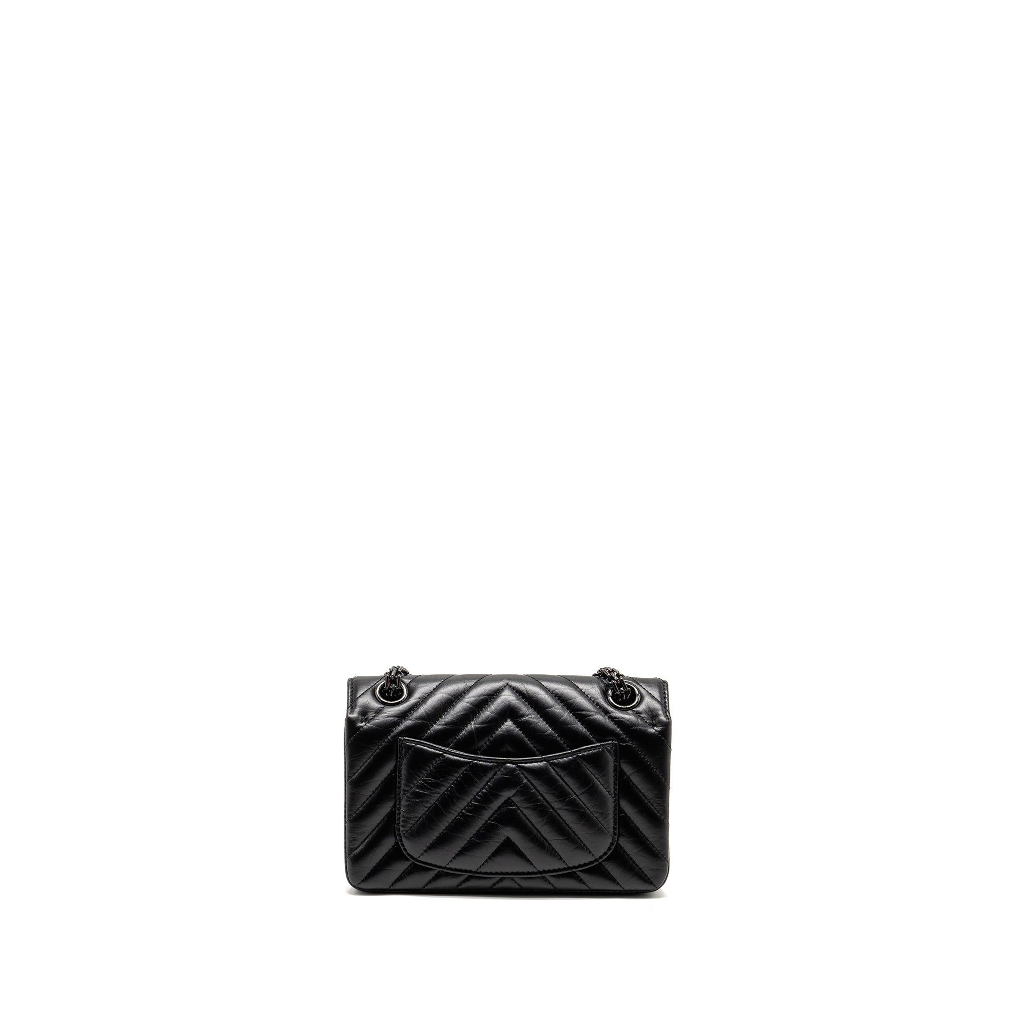 CHANEL MINI 2.55 REISSUE CHEVRON CALFSKIN SO BLACK