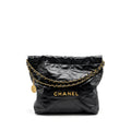 CHANEL SMALL 22 BAG CALFSKIN BLACK WITH GHW (MICROCHIP)