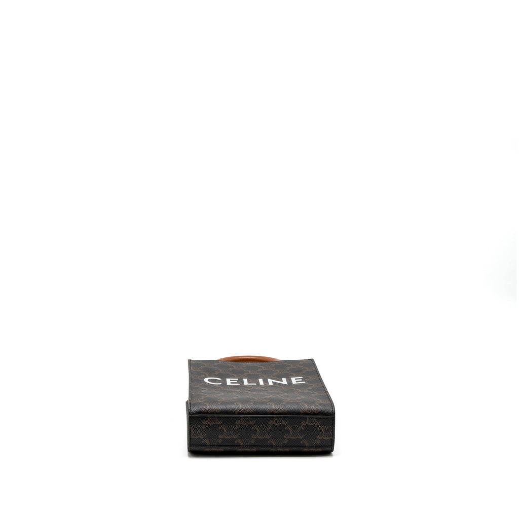 CELINE MINI VERTICAL CABAS TRIOMPHE CANVAS BROWN GHW