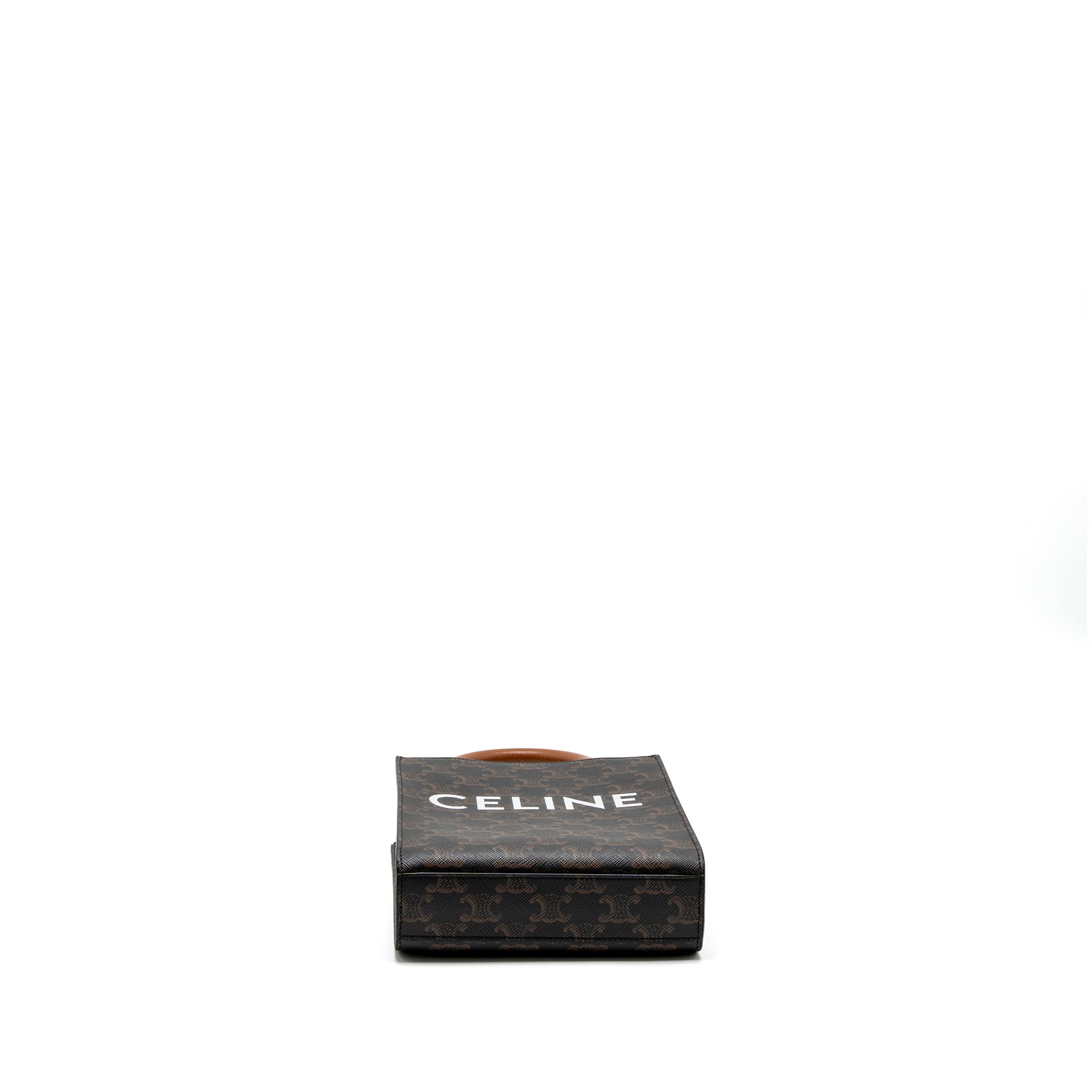 CELINE MINI VERTICAL CABAS TRIOMPHE CANVAS BROWN GHW