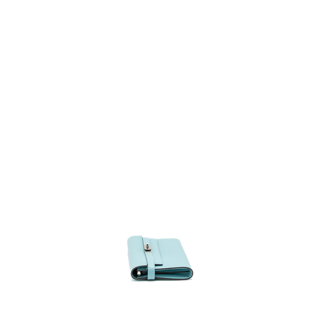 HERMES KELLY LONG WALLET EPSOM BLUE ATOLL SHW