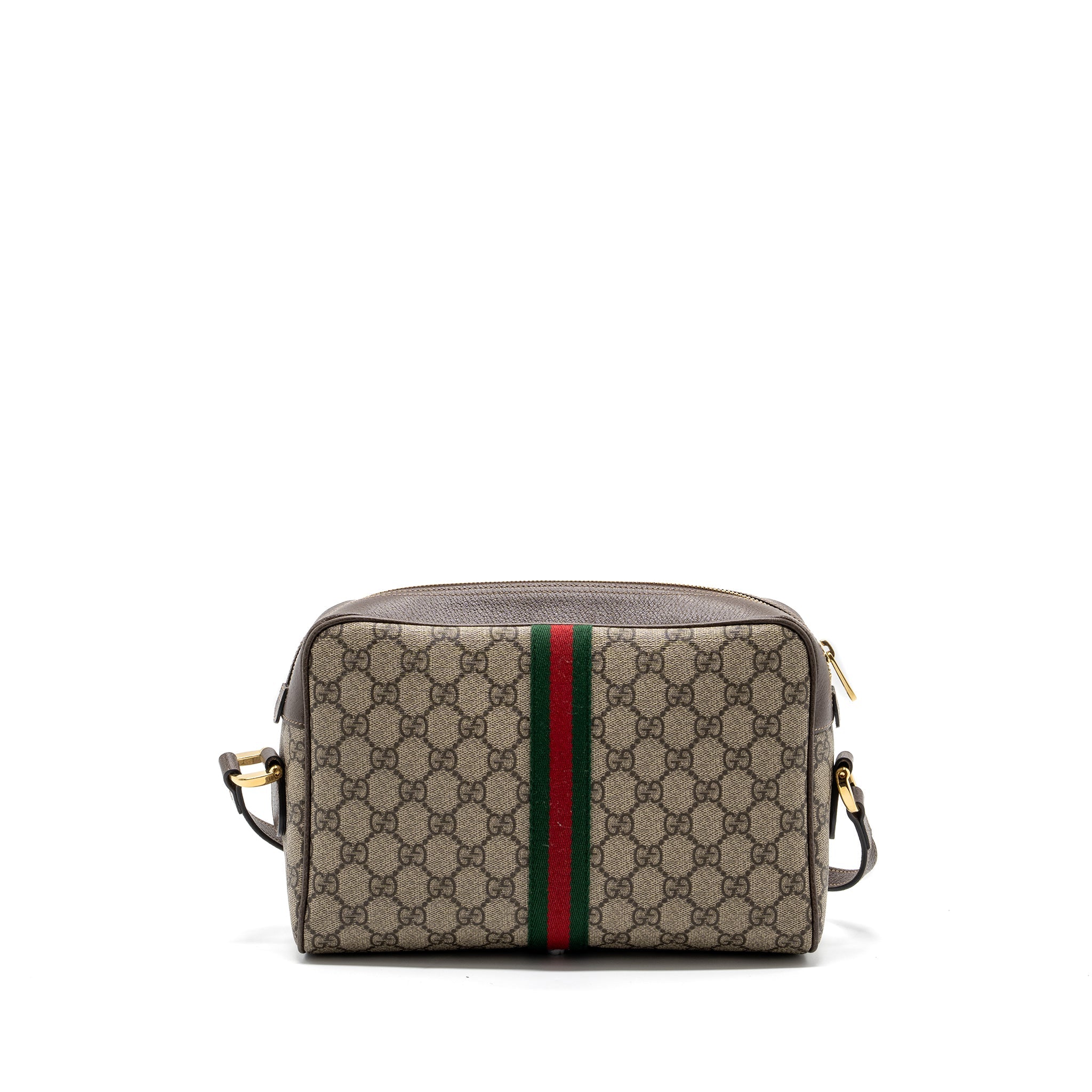 GUCCI OPHIDIA GG SUPREME ZIP CROSSBODY BAG CANVAS / LEATHER GHW