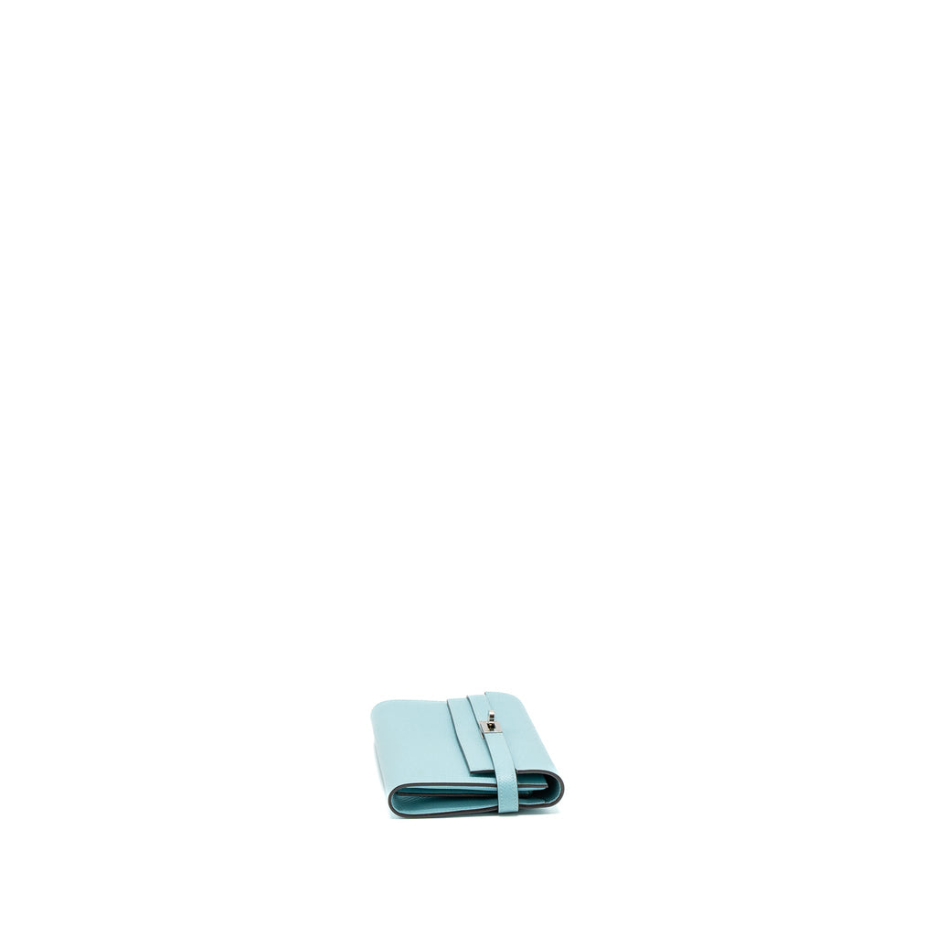 HERMES KELLY LONG WALLET EPSOM BLUE ATOLL SHW