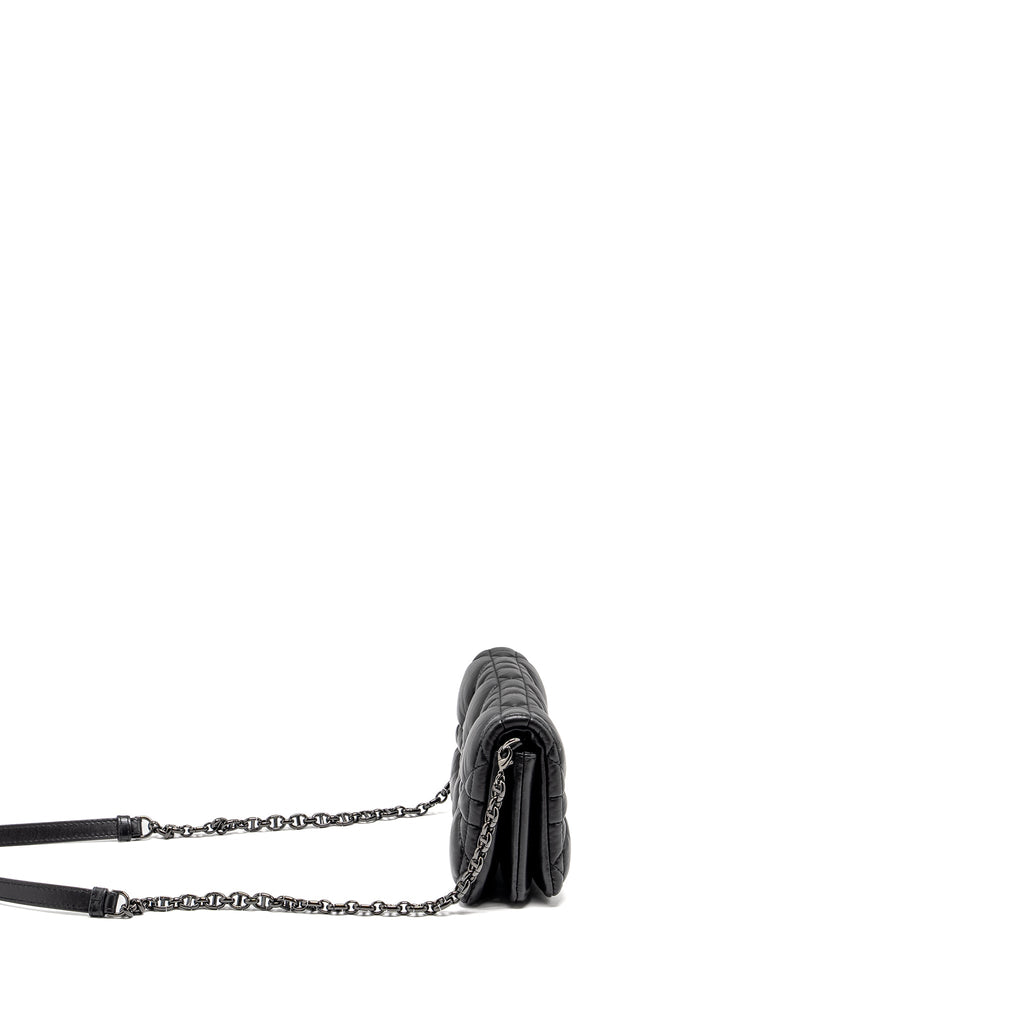 DIOR MINI CARO FLAP BAG CALFSKIN BLACK/ BLACK HARDWARE