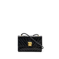 CHANEL VINTAGE CHEVRON FLAP BAG LAMBSKIN BLACK GHW