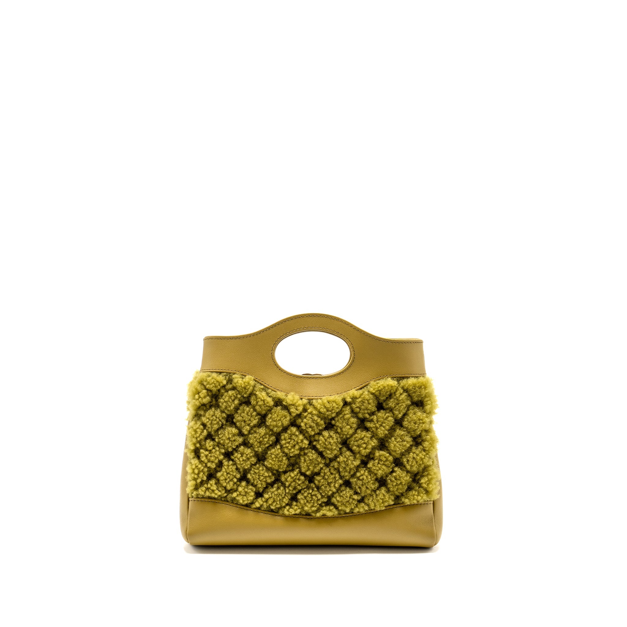 CHANEL MINI 31 BAG CALFSKIN/FUR OLIVE GREEN LGHW(MICROCHIP)