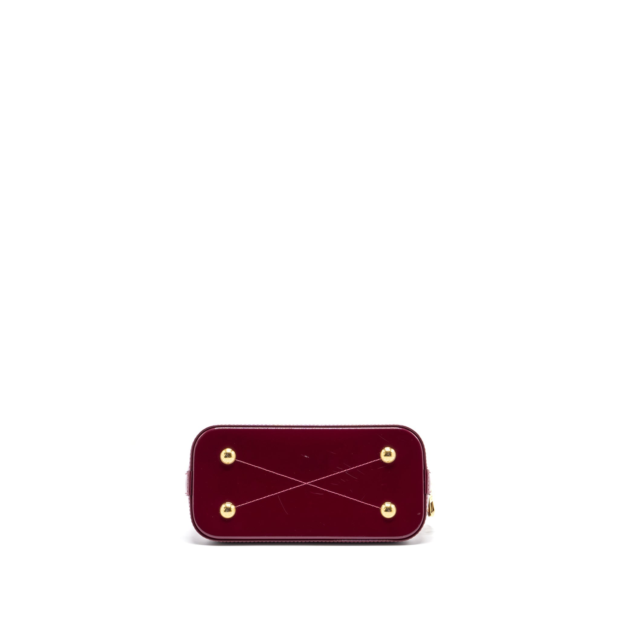 LOUIS VUITTON ALMA BB VERNI MIROIR PATENT DARK PINK GHW