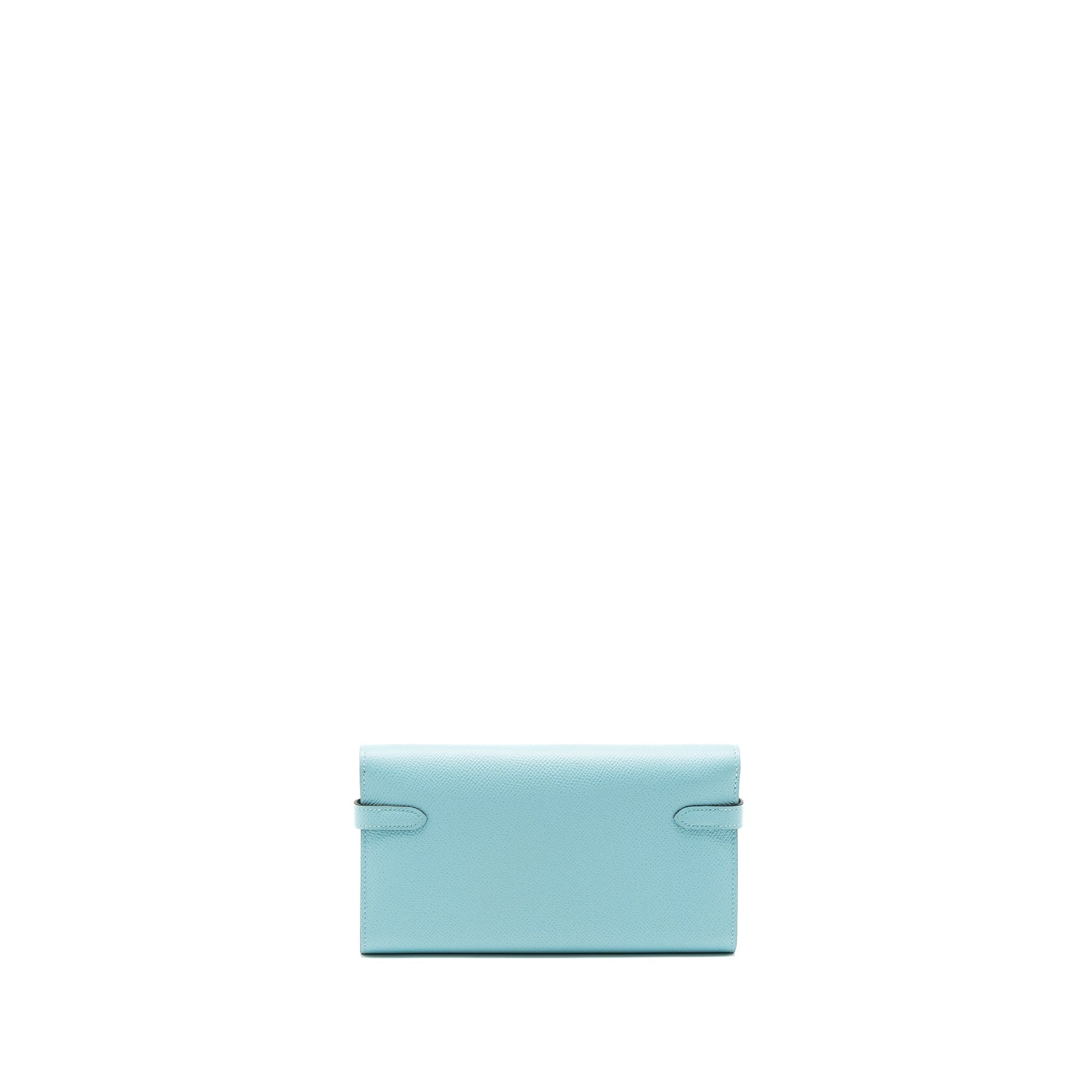 HERMES KELLY LONG WALLET EPSOM BLUE ATOLL SHW