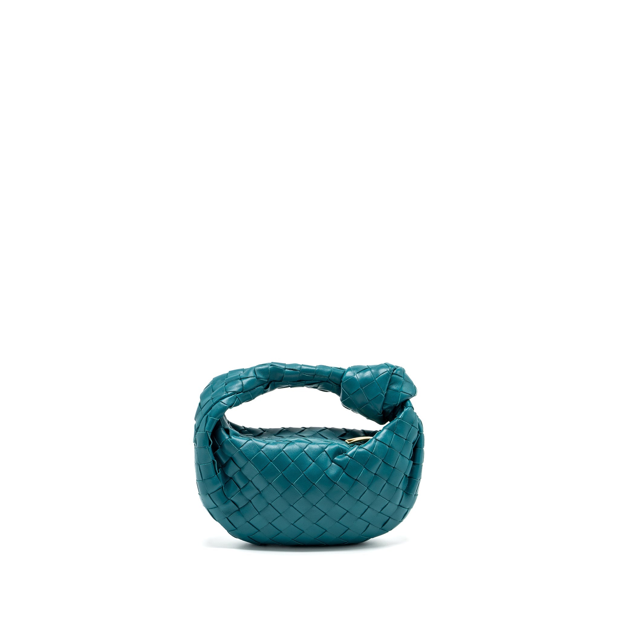 BOTTEGA VENETA MINI JODIE LAMBSKIN BLUE GHW