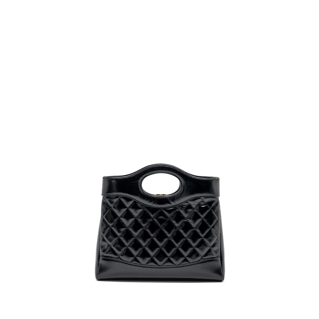 CHANEL 24C MINI 31 BAG SHINY CALFSKIN BLACK LGHW(MICROCHIP)
