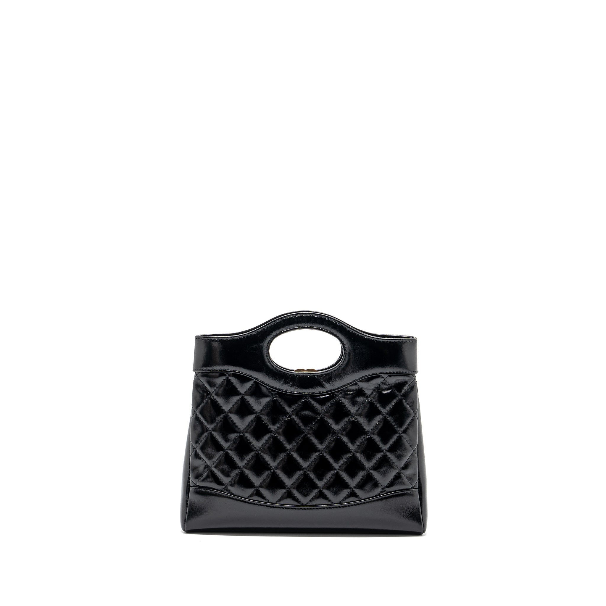 CHANEL 24C MINI 31 BAG SHINY CALFSKIN BLACK LGHW(MICROCHIP)