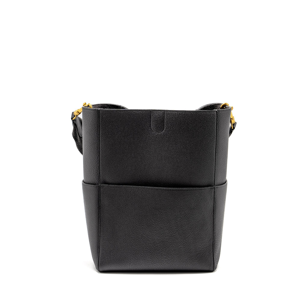 CELINE SANGLE BUCKET BAG CALFSKIN DARK GREY GHW