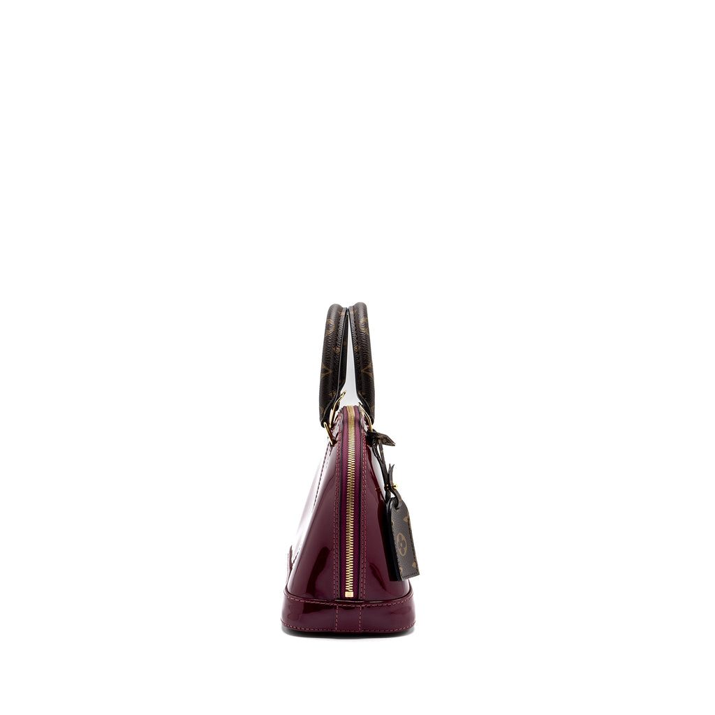 LOUIS VUITTON ALMA BB VERNI MIROIR PATENT DARK PINK GHW