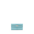 HERMES KELLY LONG WALLET EPSOM BLUE ATOLL SHW