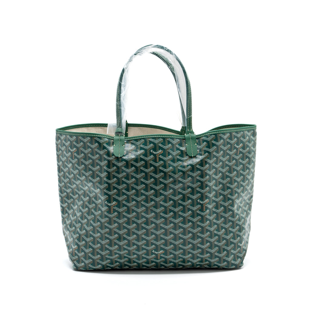 GOYARD SAINT LOUIS PM TOTE BAG GOYARDINE CANVAS GREEN / MULTICOLOURED SHW