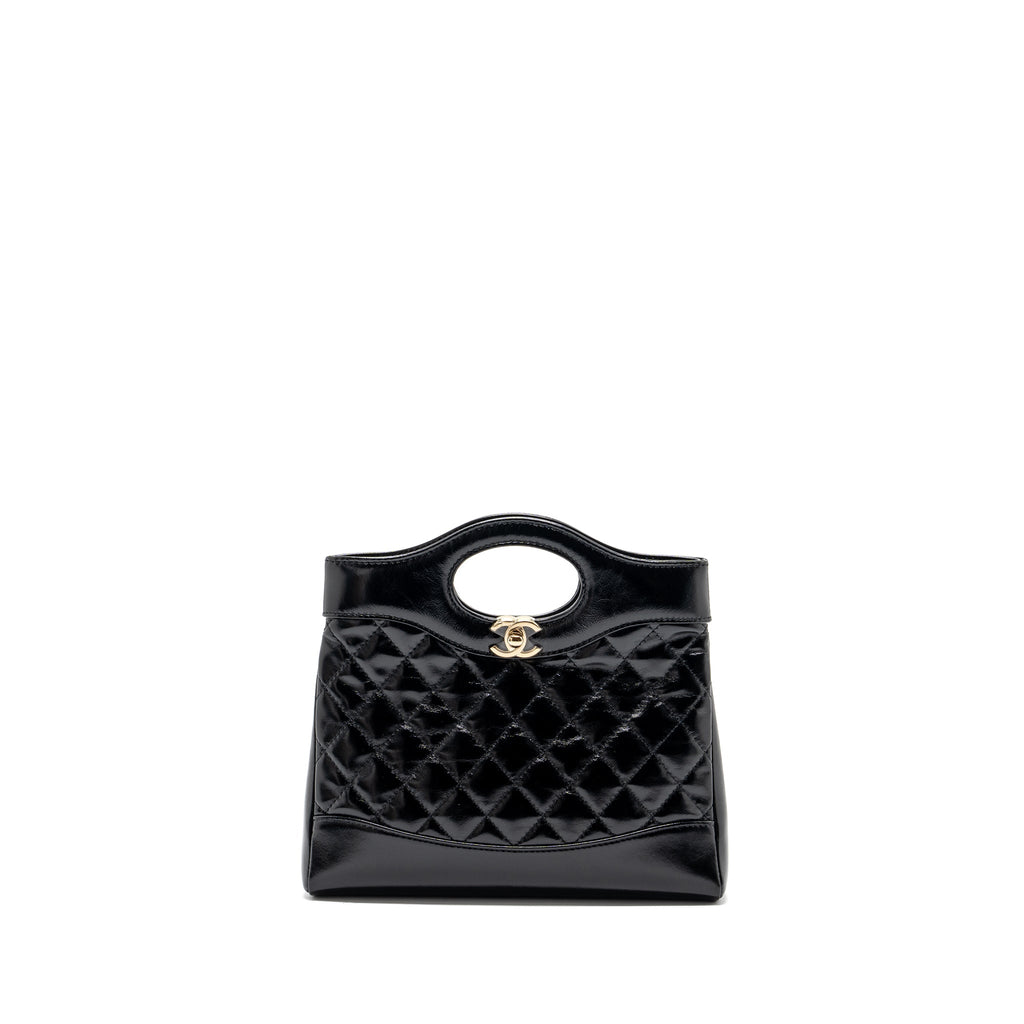 CHANEL 24C MINI 31 BAG SHINY CALFSKIN BLACK LGHW(MICROCHIP)