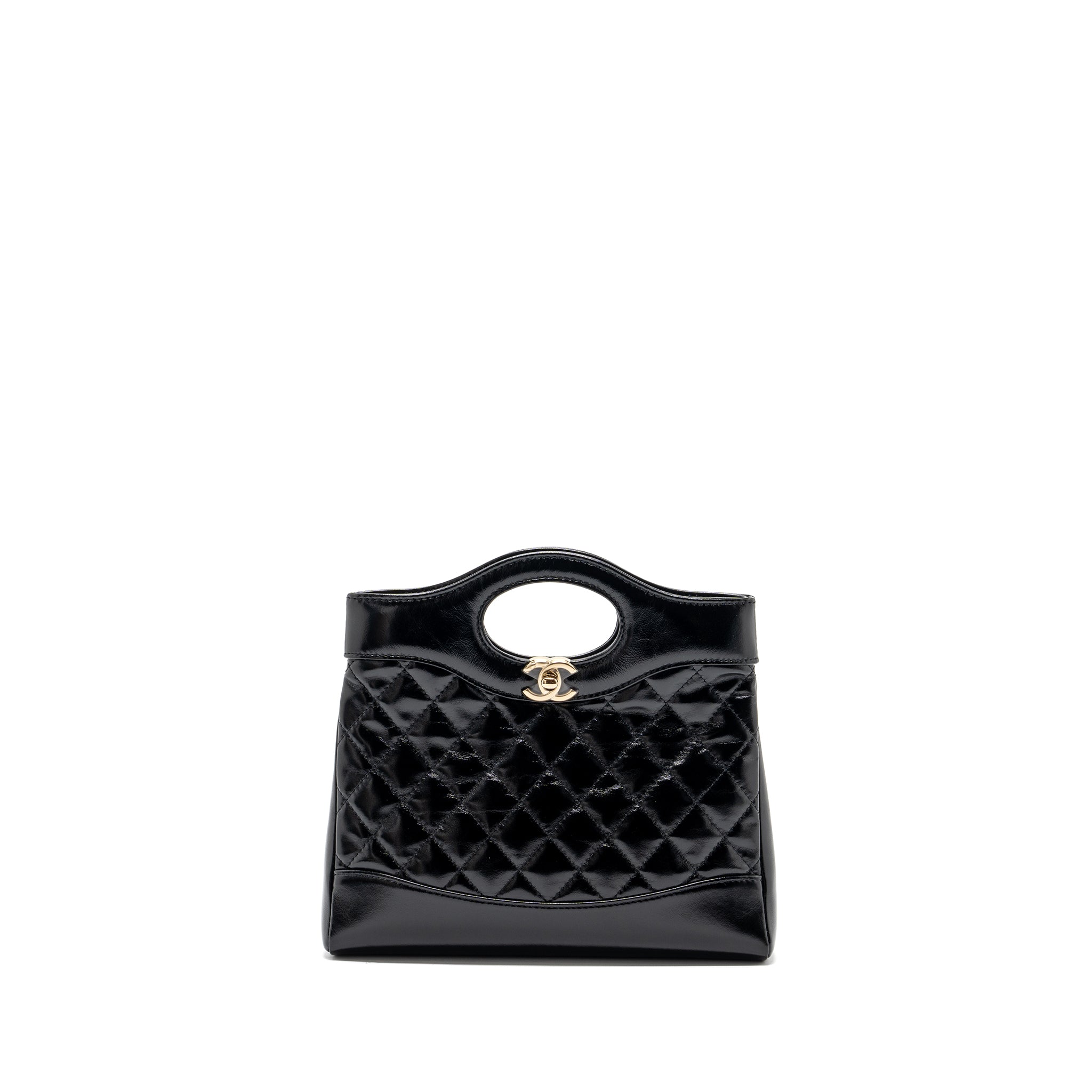 CHANEL 24C MINI 31 BAG SHINY CALFSKIN BLACK LGHW(MICROCHIP)