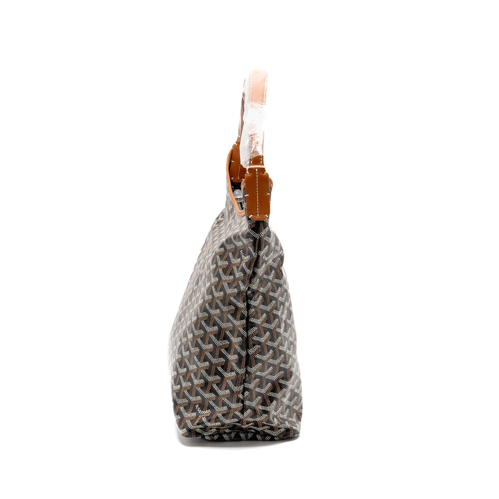 GOYARD BOHEME HOBO BAG GOYARDINE CANVAS/CALFSKIN BROWN SHW
