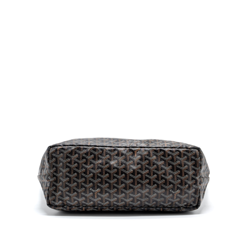 GOYARD SAINT LOUIS PM TOTE BAG GOYARDINE CANVAS BLACK SHW
