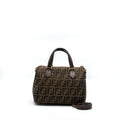 FENDI BOSTON BAG FF JACQUARD FABRIC BROWN GHW