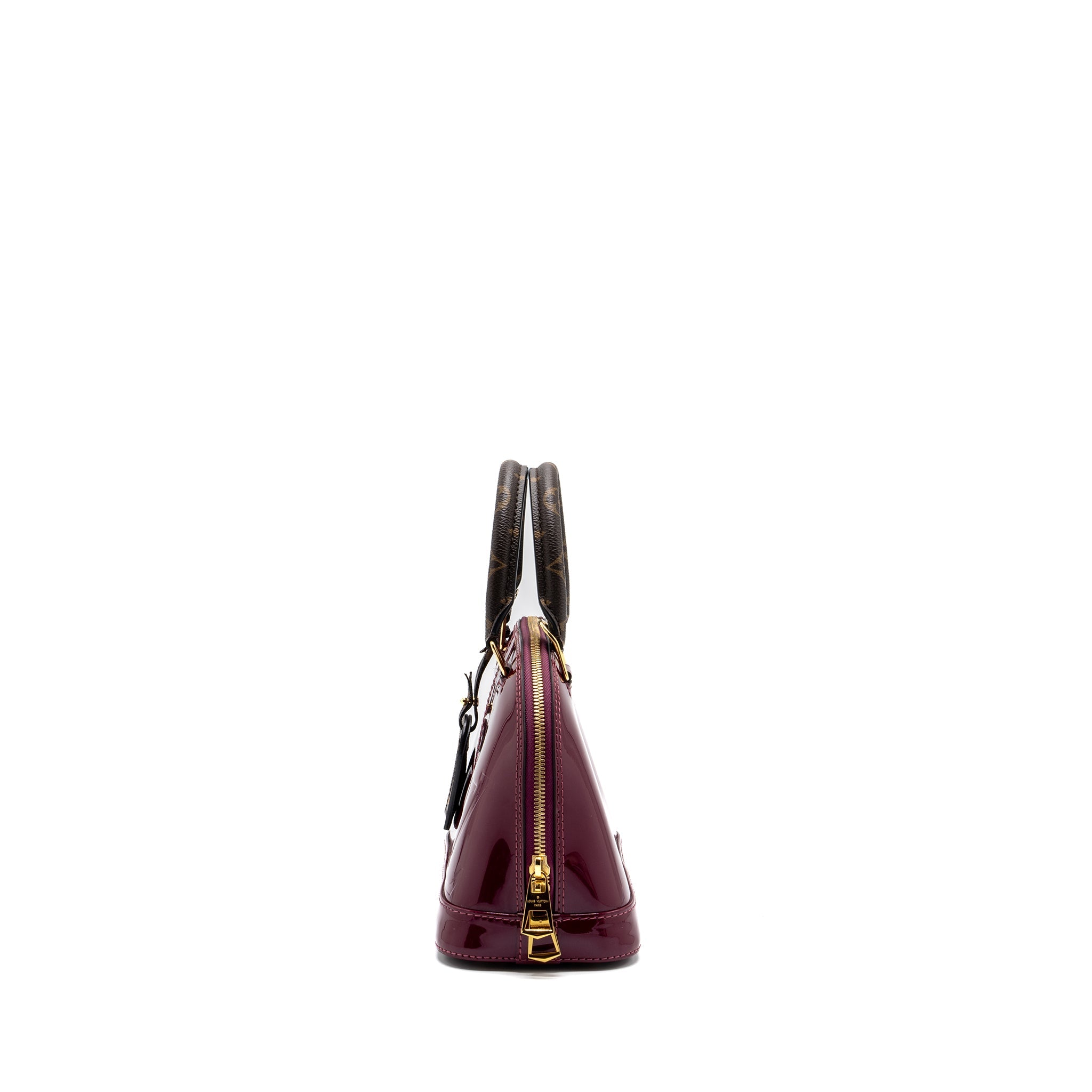 LOUIS VUITTON ALMA BB VERNI MIROIR PATENT DARK PINK GHW