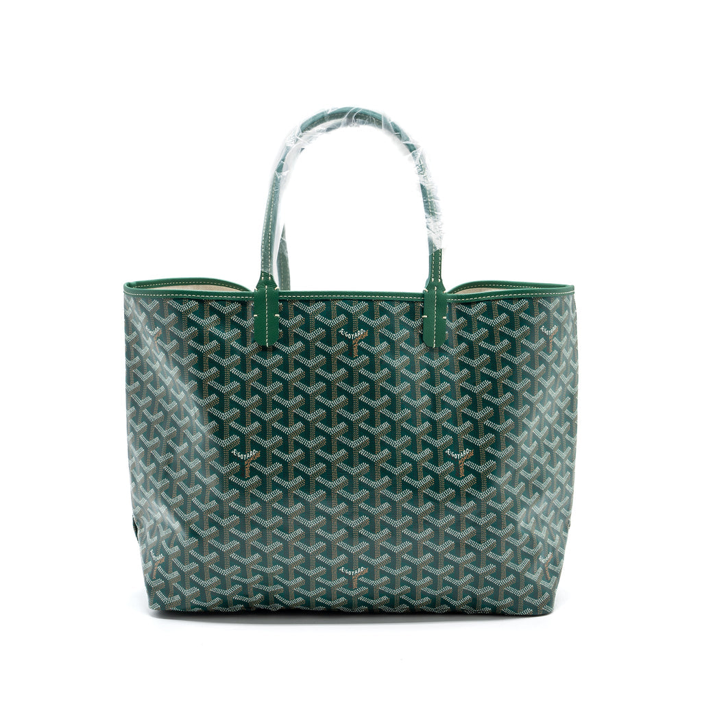 GOYARD SAINT LOUIS PM TOTE BAG GOYARDINE CANVAS GREEN / MULTICOLOURED SHW