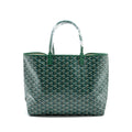 GOYARD SAINT LOUIS PM TOTE BAG GOYARDINE CANVAS GREEN / MULTICOLOURED SHW