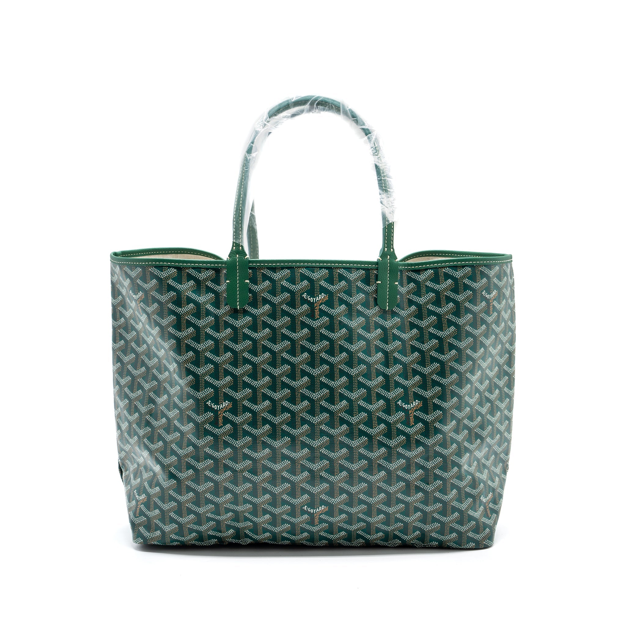GOYARD SAINT LOUIS PM TOTE BAG GOYARDINE CANVAS GREEN / MULTICOLOURED SHW