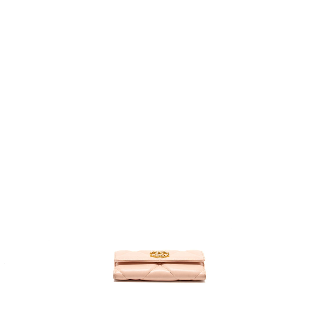 CHANEL 19 LONG FLAP WALLET LAMBSKIN PINK GHW (MICROCHIP)