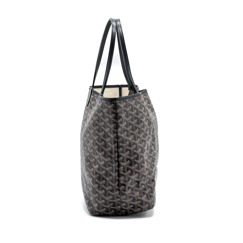 GOYARD SAINT LOUIS PM TOTE BAG GOYARDINE CANVAS BLACK SHW