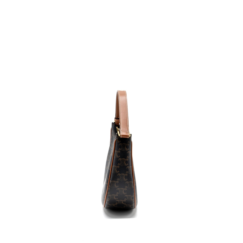 CELINE AVA BAG TRIOMPHE CANVAS / CALFSKIN BROWN GHW
