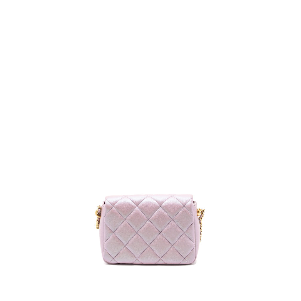 CHANEL MY PERFECT MINI SQUARE FLAP BAG CAVIAR PINK GHW (MICROCHIP)