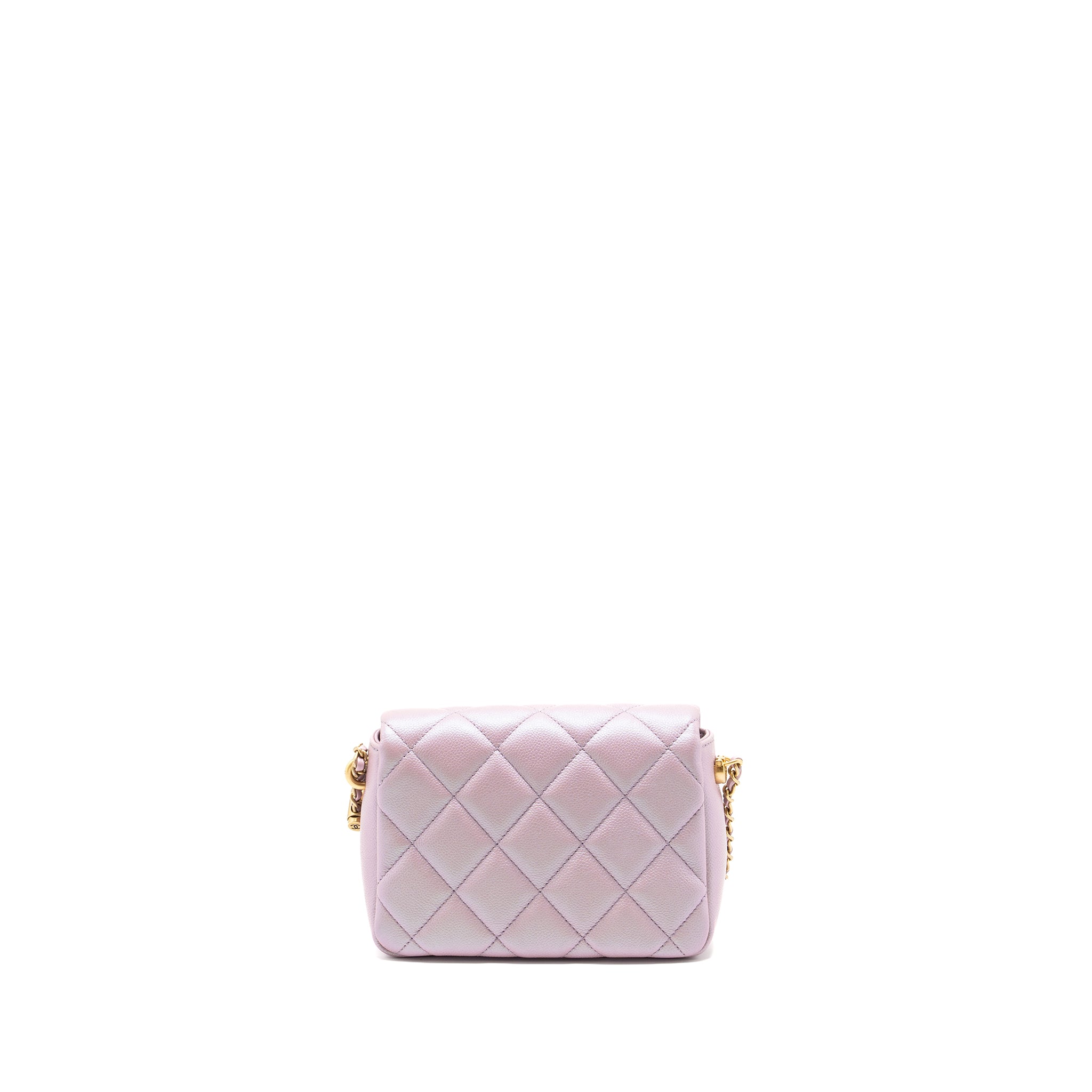 CHANEL MY PERFECT MINI SQUARE FLAP BAG CAVIAR PINK GHW (MICROCHIP)