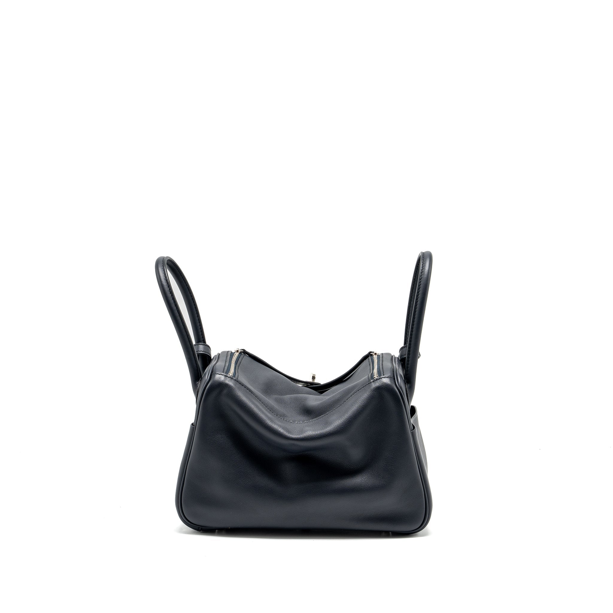 HERMES LINDY 26 SWIFT/EPSOM BLUE INDIGO WITH TRESSAGE STRAP SHW