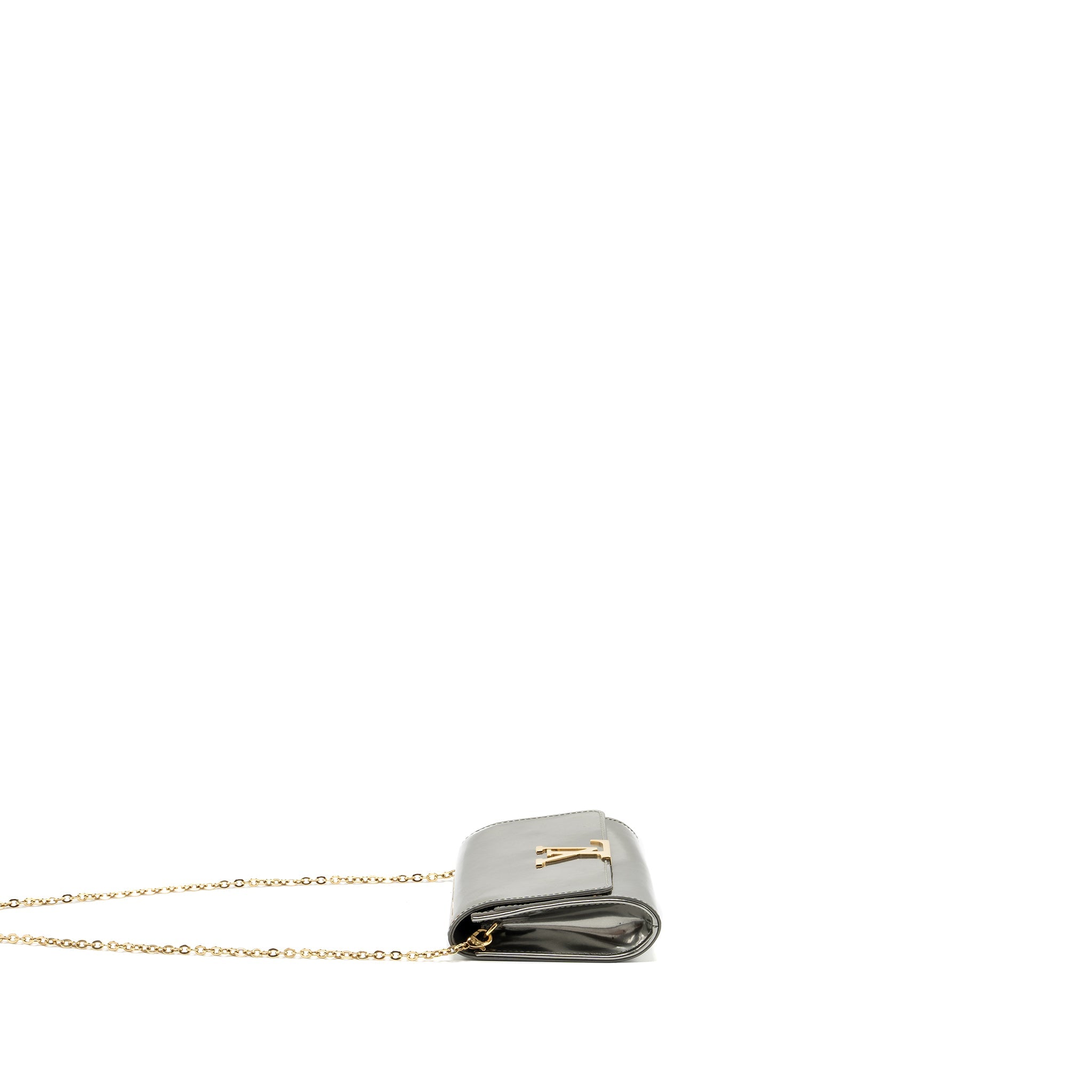 LOUIS VUITTON LOUISE PM PATENT SILVER GHW