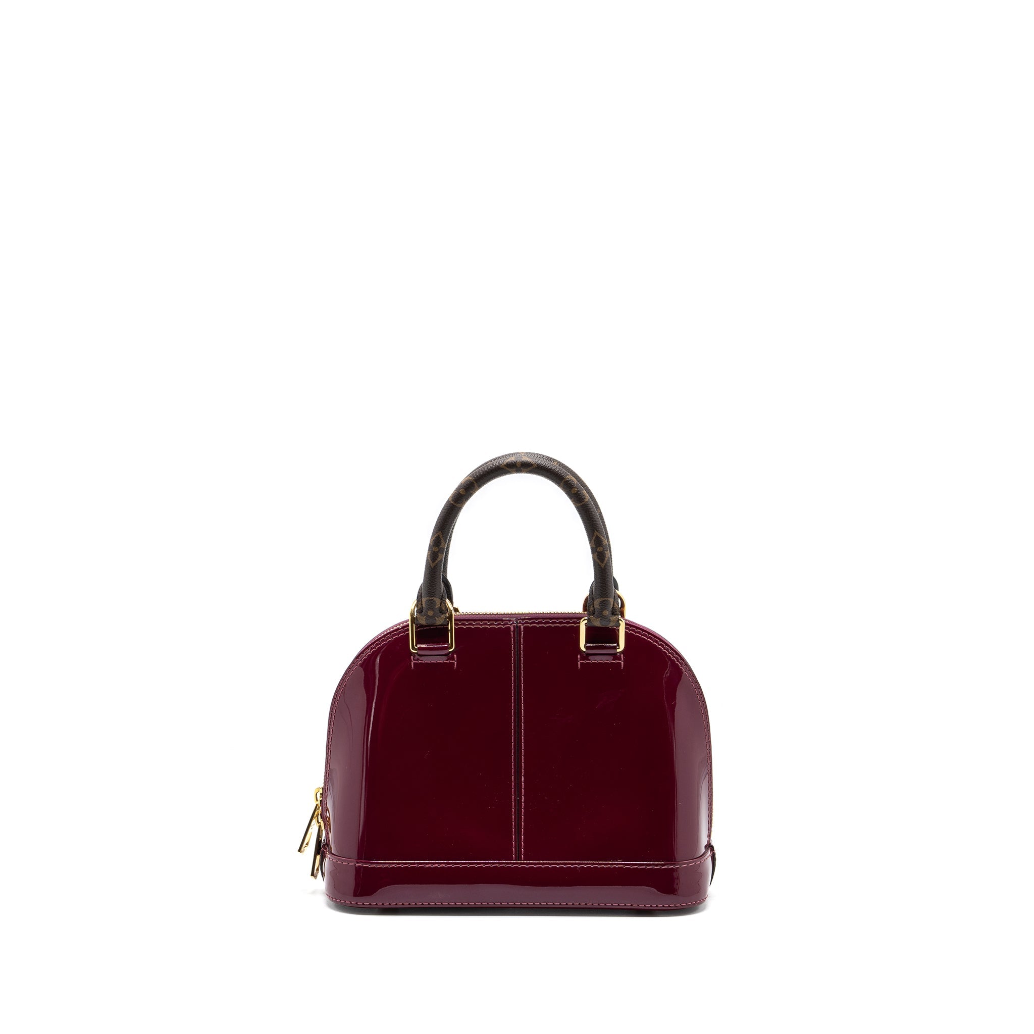 LOUIS VUITTON ALMA BB VERNI MIROIR PATENT DARK PINK GHW