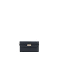 HERMES KELLY LONG WALLET EPSOM BLUE NUIT/ PURPLE SHW