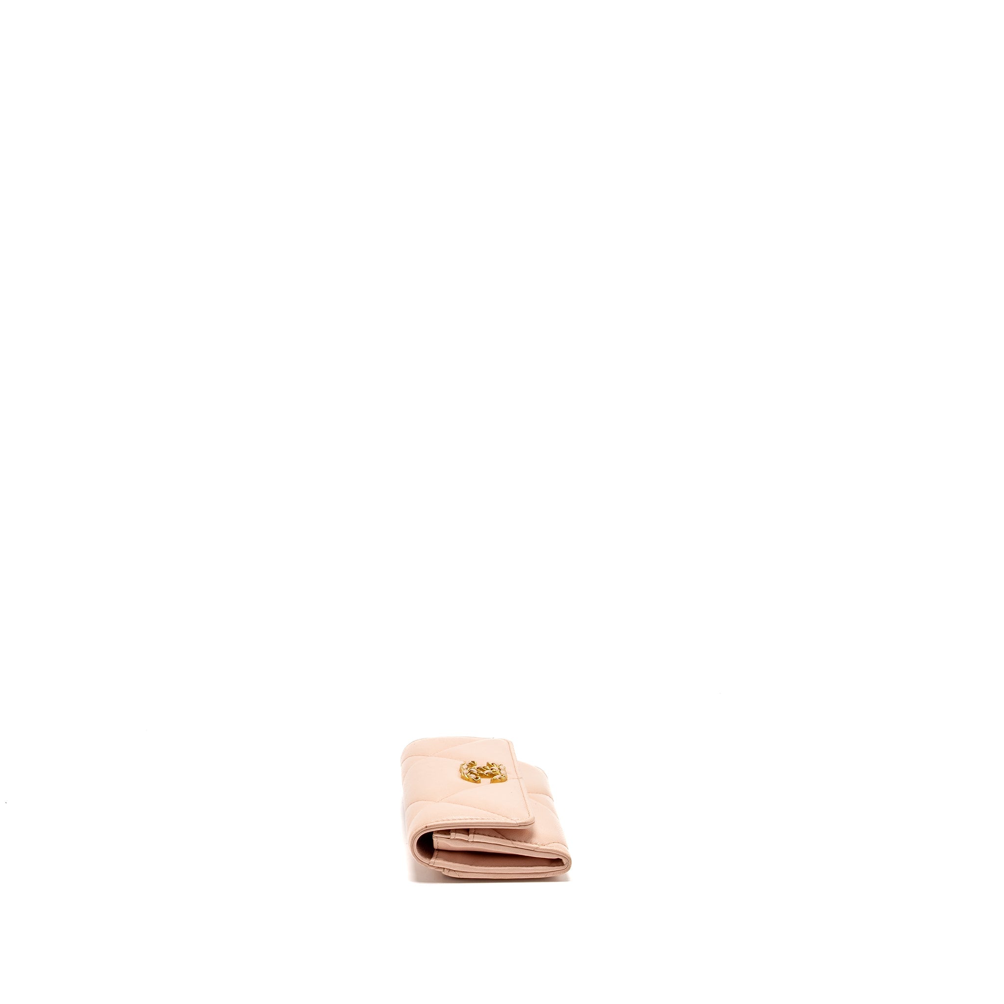 CHANEL 19 LONG FLAP WALLET LAMBSKIN PINK GHW (MICROCHIP)