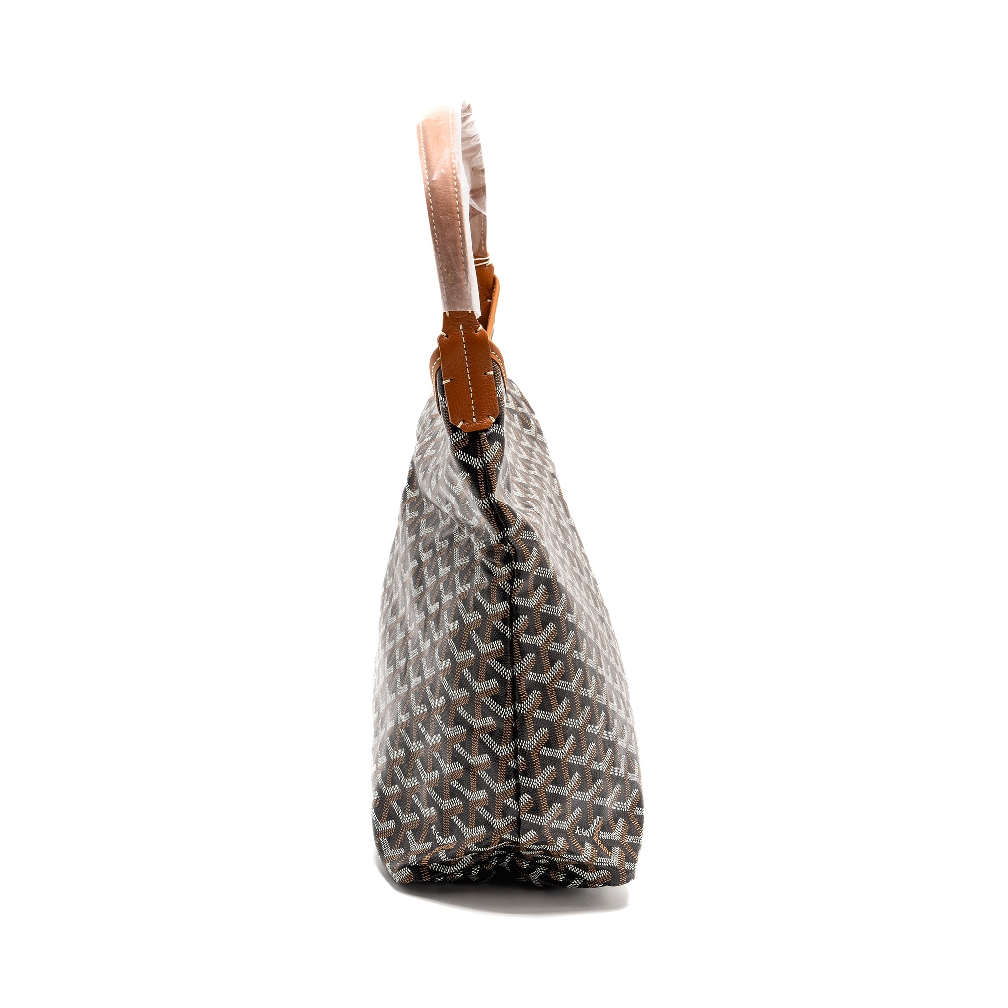GOYARD BOHEME HOBO BAG GOYARDINE CANVAS/CALFSKIN BROWN SHW