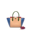 VALENTINO ROCKSTUD DOUBLE HANDLE TOTE BAG CALFSKIN MULTICOLOUR GHW