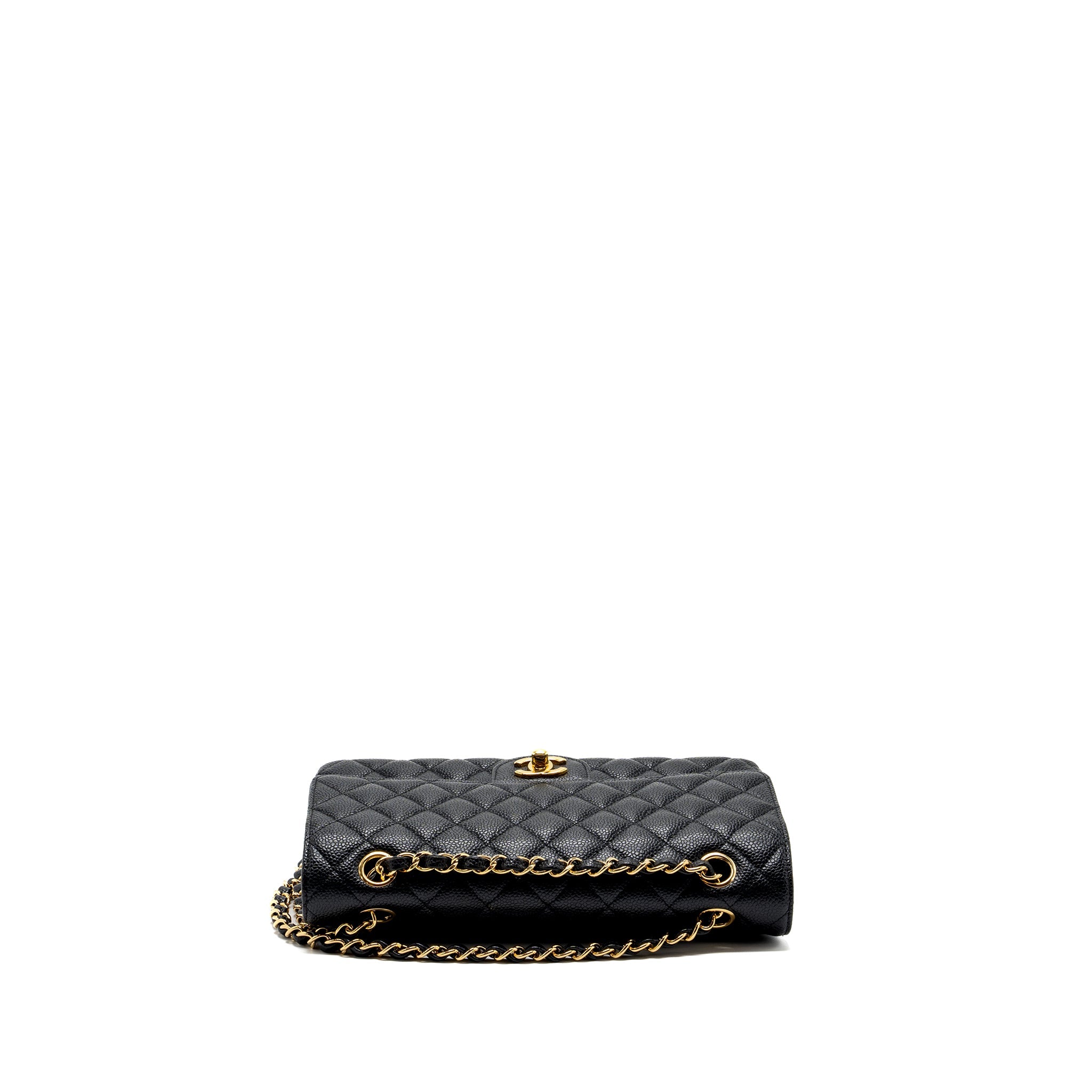 CHANEL MEDIUM CLASSIC DOUBLE FLAP BAG CAVIAR BLACK GHW