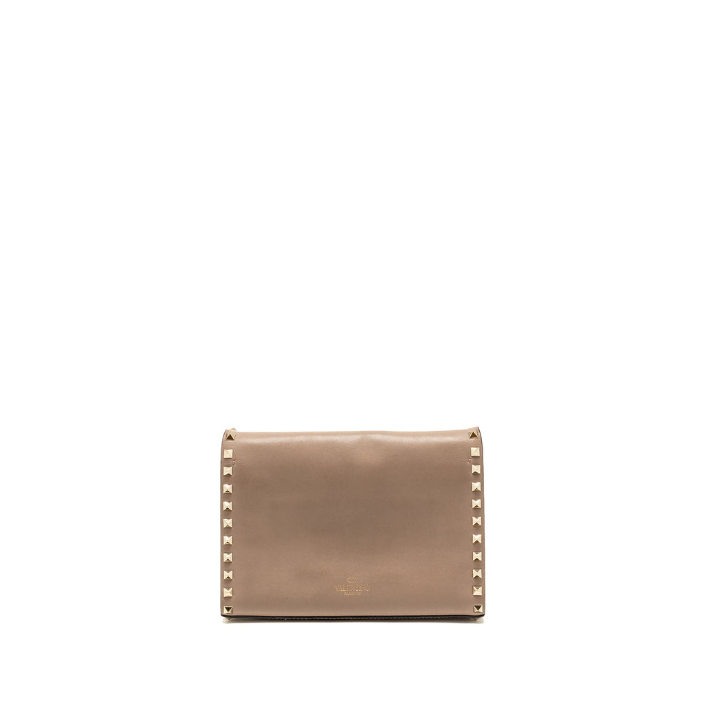 VALENTINO SMALL ROCKSTUD CROSSBODY BAG CALFSKIN BEIGE LGHW